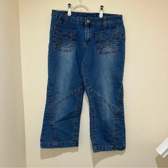 Women’s 725 Original Y2K Cropped Ankle Low Rise Oink Stitch Denim Jeans Size: 13 - Picture 1 of 16